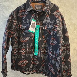 Jachs Black and Red Patterned Shirt Jacket